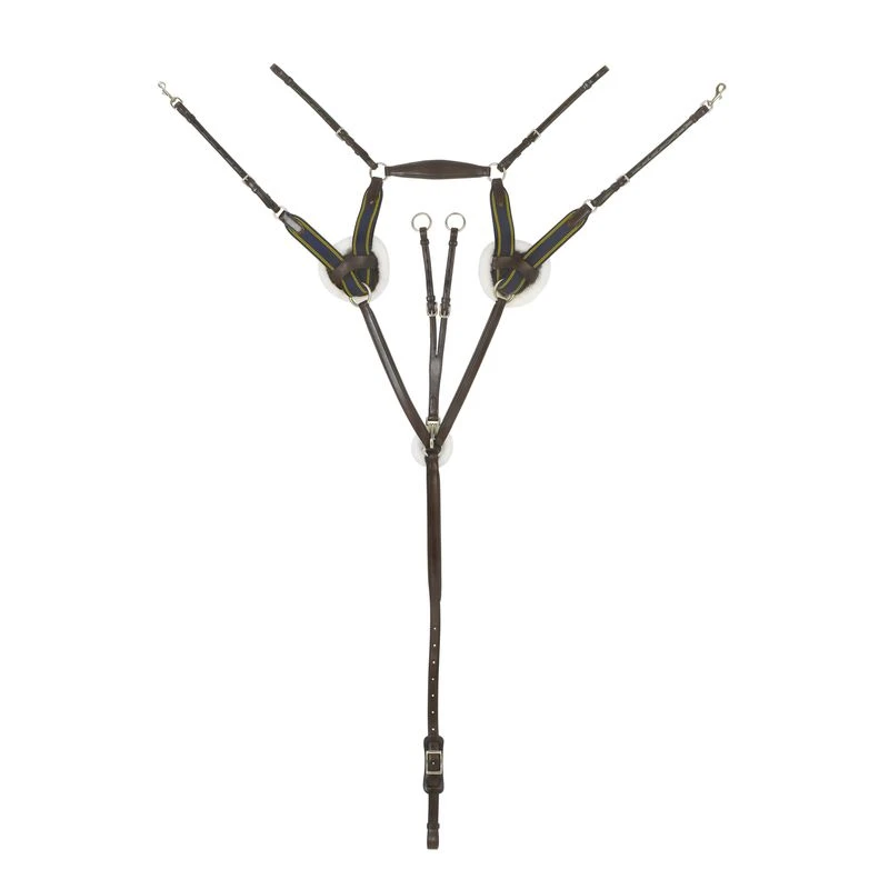 Ovation Elite 5 Point Breastplate W/Running Martingale - Dark Brown