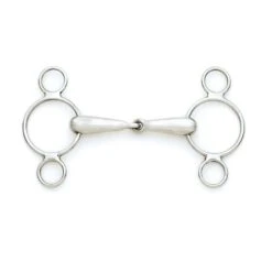 Centaur Hollow Jointed 2-Ring Gag - Stainless Steel