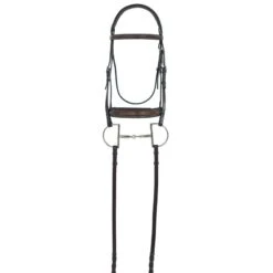 Camelot Gold RCS Fancy Raised Wide Noseband Padded Bridle - Australian Nut