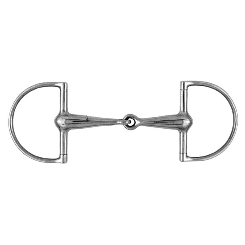 Korsteel Stainless Steel Thick Hollow Mouth Hunter Dee Ring Snaffle Bit