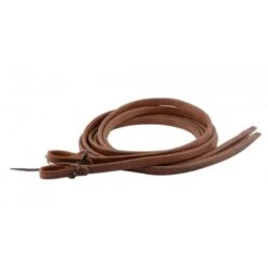 Western Rawhide 5/8" Reins With Water Loops And Heavy Ends - Harness Leather