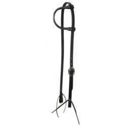 Western Rawhide One Ear 5/8" Headstall With Ties - Black