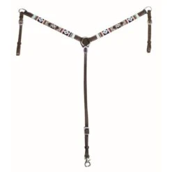 Western Rawhide Country Legend Cherokee Bead Breastcollar - Black/Red/Turquoise