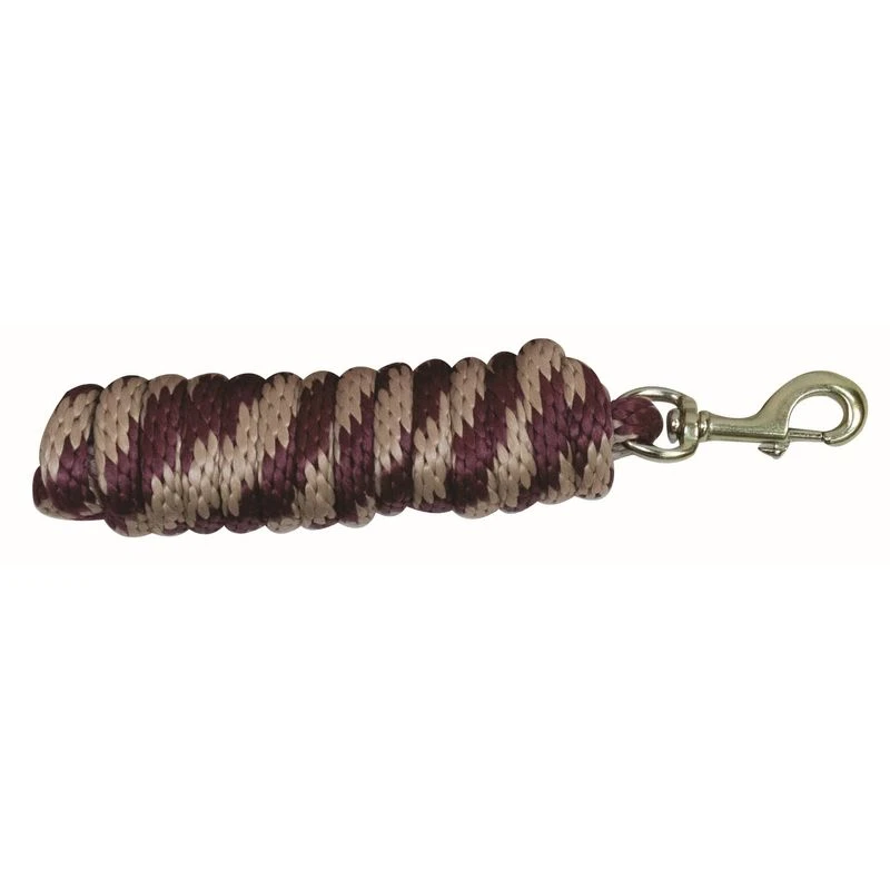 Western Rawhide 10' Poly Lead W/Brass Plated Snap - Tan/Burgundy