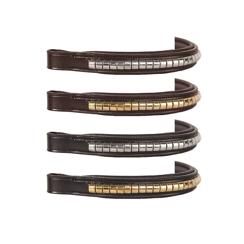 Nunn Finer Large Clincher Padded Browband - Black/Brass