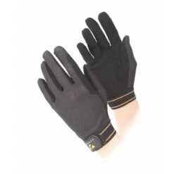 Shires Aubrion Kids' Mesh Riding Gloves - Black
