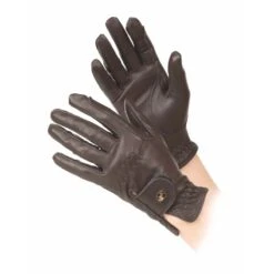 Shires Aubrion Kids' Leather Riding Gloves - Brown