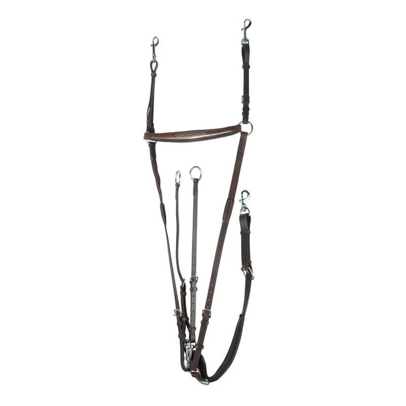Horze Venice Combined Running Martingale Breastplate - Dark Brown
