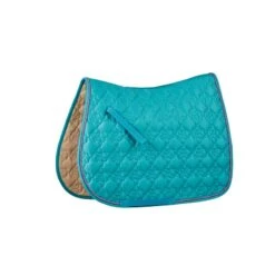 Roma Ecole Flower Diamond Quilt All Purpose Saddle Pad - Teal/Lavender
