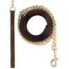 Ovation Elite Fancy Stitched Lead W/Solid Brass Chain - Dark Brown