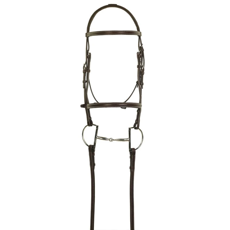 Aramas Plain Raised Bridle W/Lace Reins - Chocolate