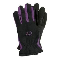 Ovation Kids' Polar Sued Fleece Glove - Black/Purple
