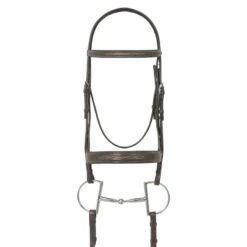 Ovation Elite Fancy Raised Flat Wide Noseband Traditional Crown - Dark Brown