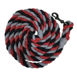 Kensington 10 Cotton Tri-Color Lead Rope - Deluxe Red