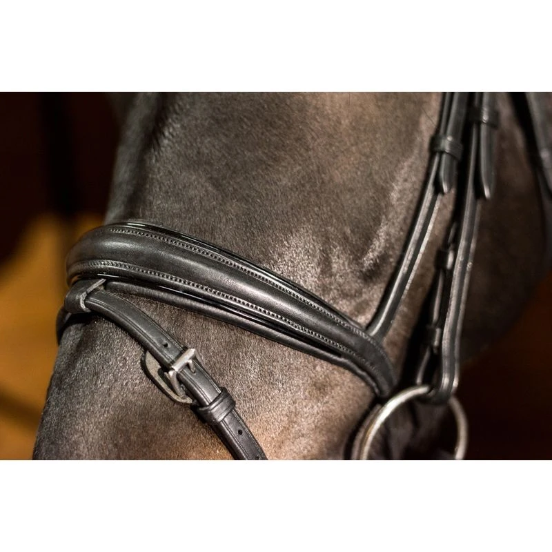 Ovation ATS Traditional Flash Dressage Bridle - Black - Image 4