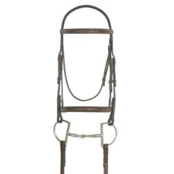Ovation Elite Fancy Raised Padded Traditional Crown Bridle - Dark Brown