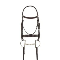 Ovation Breed Plain Raised Padded Quarter Horse Bridle - Brown