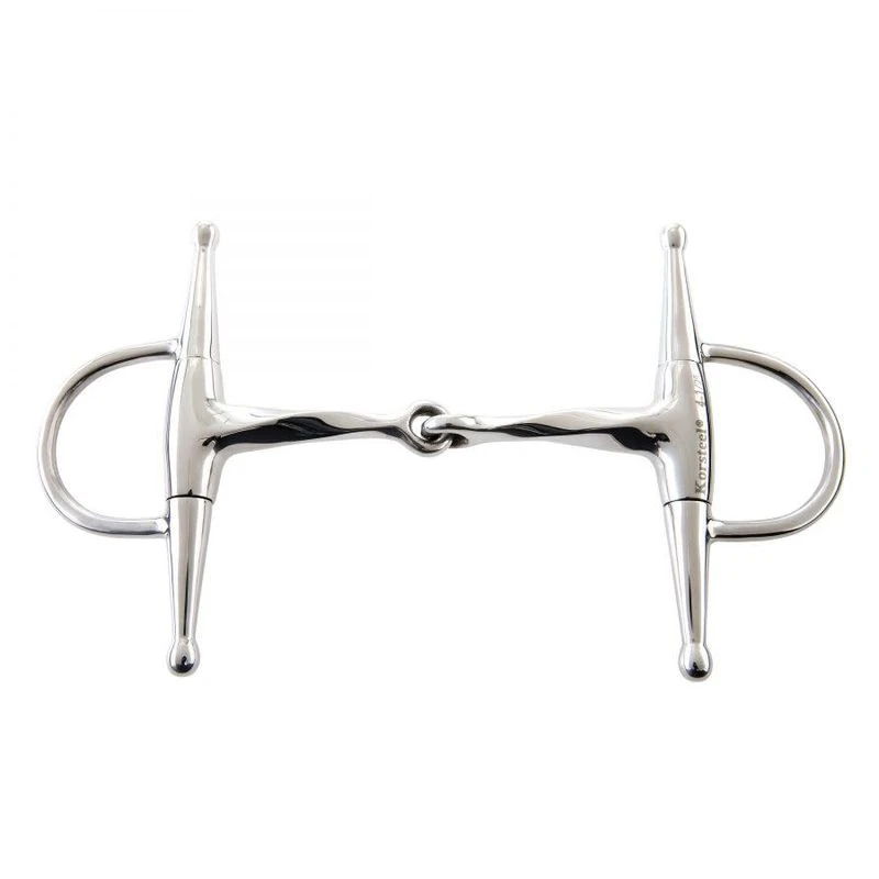 Korsteel Stainless Steel Slow Twist Full Cheek Eggbutt Snaffle Bit
