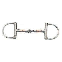 Korsteel Copper & Steel Roller Jointed Dee Ring Snaffle Bit