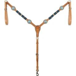 Western Rawhide Country Legends Turquoise Beads Breastcollar - Golden