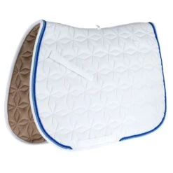Roma Ecole Star Quilt Close Contact Saddle Pad - White/Royal/Light Blue
