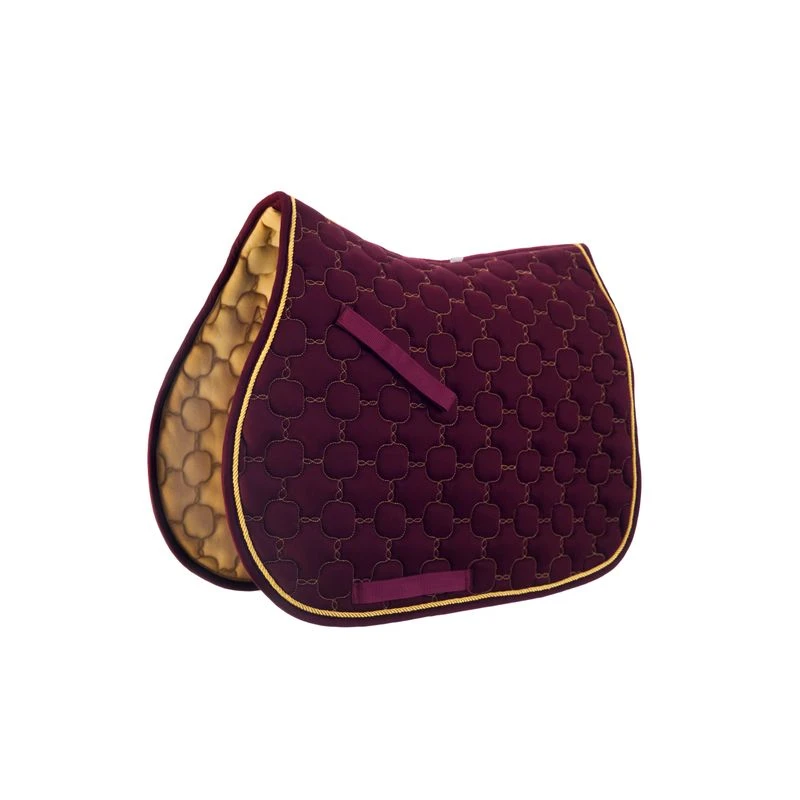 Roma Ecole Noble All Purpose Saddle Pad - Burgundy/Gold