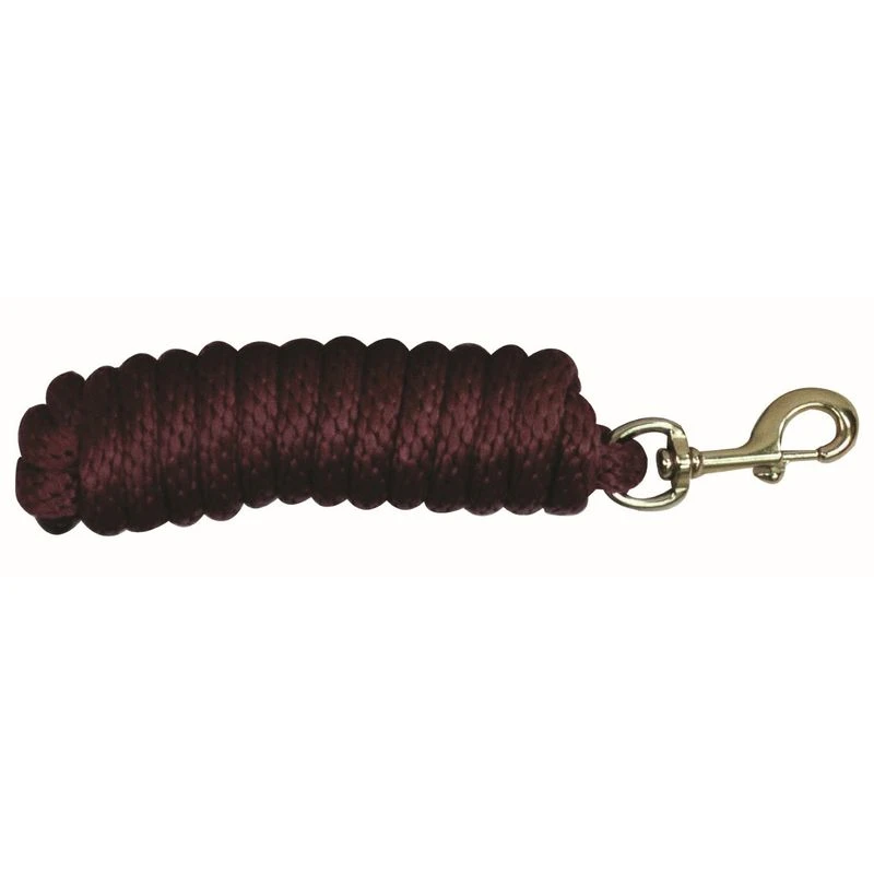 Western Rawhide 10' Poly Lead W/Brass Plated Snap - Burgundy