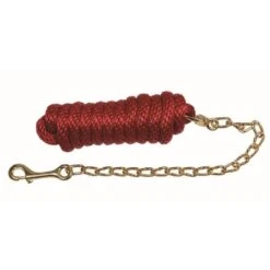 Western Rawhide Signature Classic Lead Rope W/Chain - Red