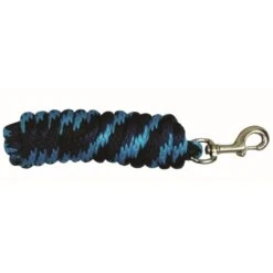 Western Rawhide 10' Poly Lead W/Solid BrassBolt Snap - Navy/Blue/Turquoise