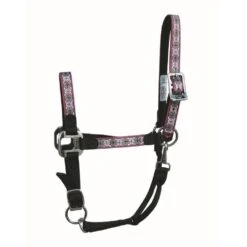 Western Rawhide Signature Pattern Halter W/Snap - Black/Octagon