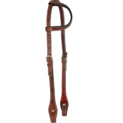 Western Rawhide Country Legend Barb WireOne Ear Headstall - Chestnut