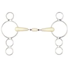 Happy Mouth Bits Double Jointed Roller 3-Ring Gag
