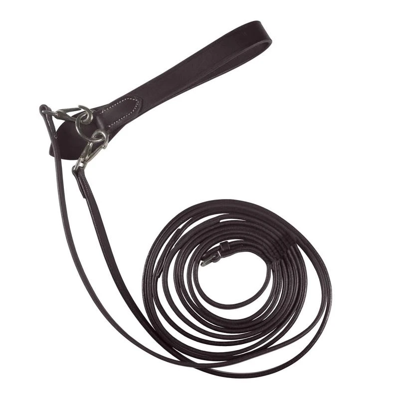 Horze Sparta Leather Draw Reins - Dark Brown