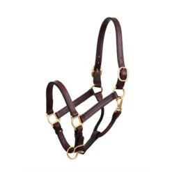 Perri's 1" Leather Show Halter - Havana/Brass