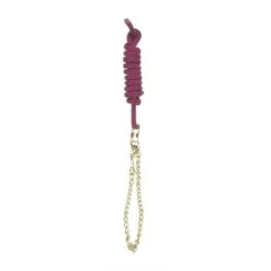 Perri's 5/8" Nylon Lead W/Chain - Burgundy