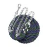 Perri's 1/2" Cotton MulitColor Lead W/Chain - Navy/Hunter Green
