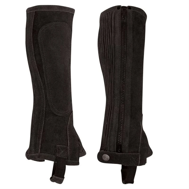 Perri's Kids' Suede Zipper Half Chaps - Black