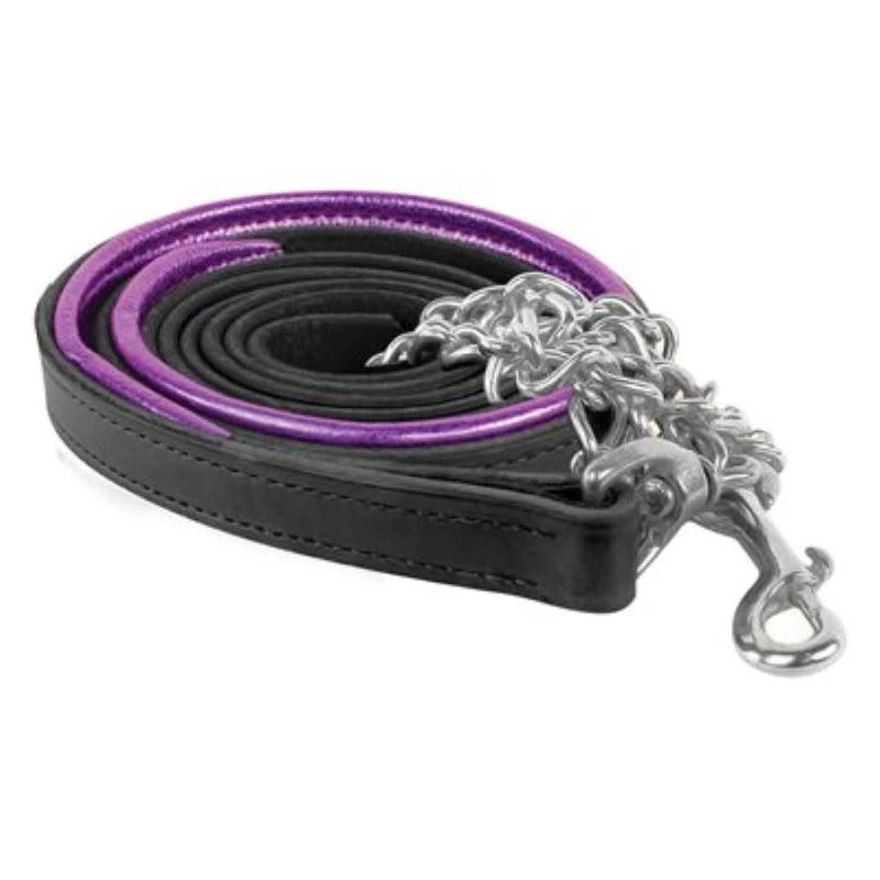Perri's Metallic Padded Lead W/Chain - Black/Purple