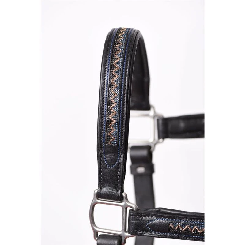 Perri's Chevron Bling Padded Leather Halter - Black - Image 2