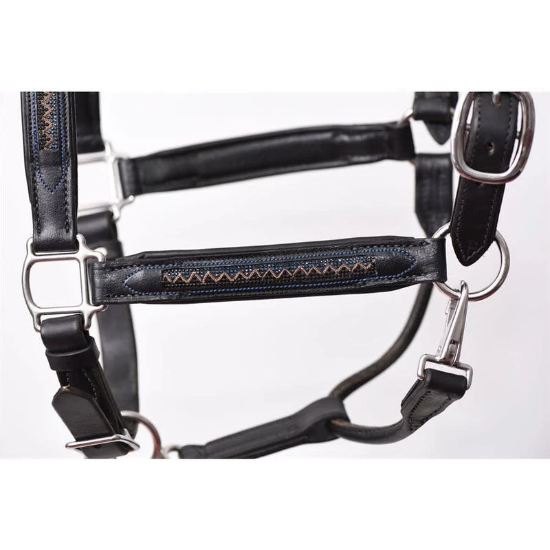 Perri's Chevron Bling Padded Leather Halter - Black - Image 3