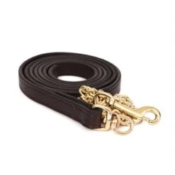 Perri's 3/4" Leather Lead W/Chain - Havana/Brass