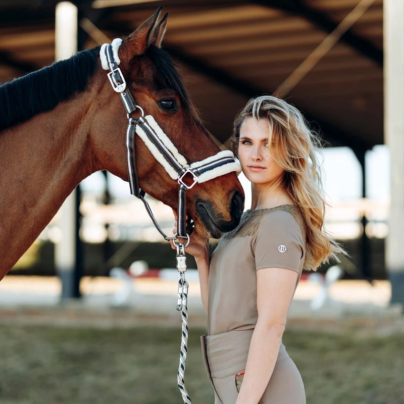 B Vertigo Cameron Fleece Padded Halter - Fossil Brown - Image 2