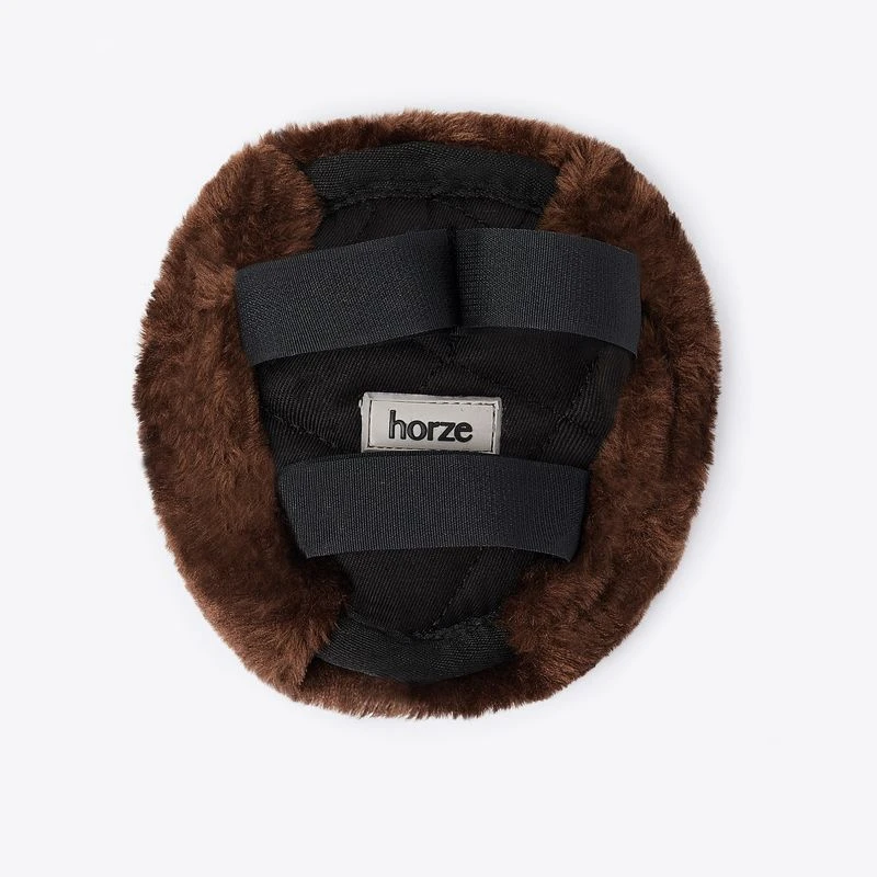 Horze Narvik Faux-Fur Breastplate Pad - Dark Brown - Image 2