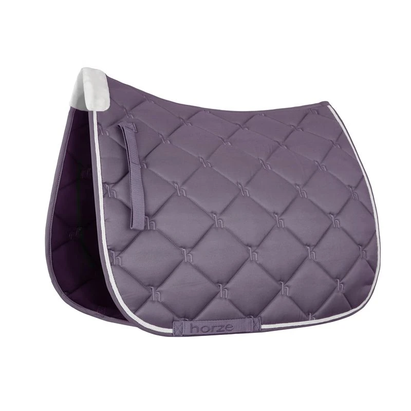 Horze Ghent Quick Dry Dressage Saddle Pad W/Faux Fur - Grey Ridge Purple
