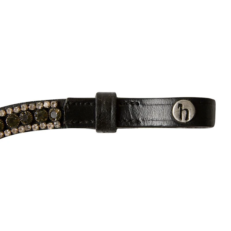 Horze Columbia Browband W/Crystals - Black/Silver - Image 2
