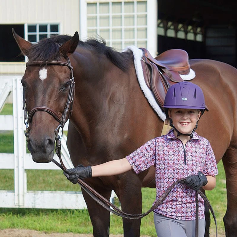 IRH EQUI-PRO Helmet W/Sun Visor - Matte Purple - Image 2