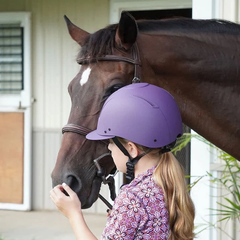 IRH EQUI-PRO Helmet W/Sun Visor - Matte Purple - Image 3