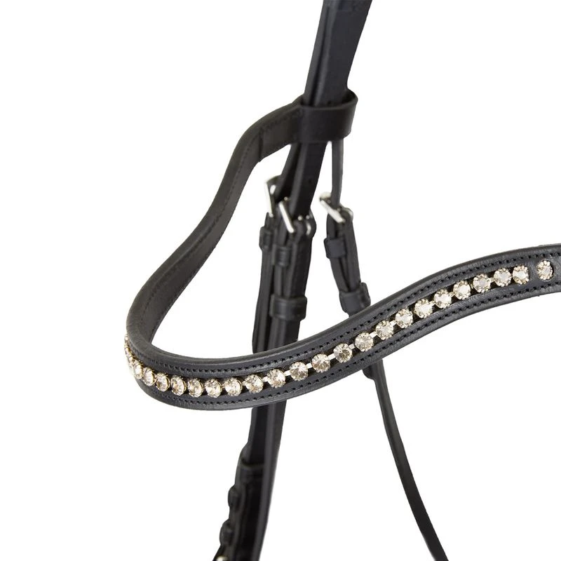 Horze Classic Dressage Ergonomic Bridle W/Curved Browband - Black/Black - Image 2