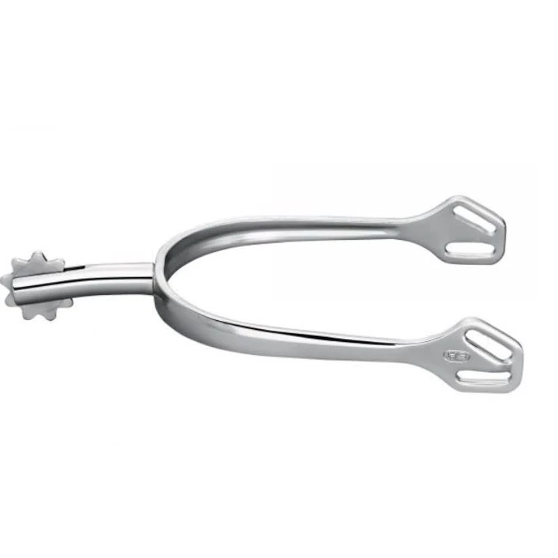 Herm Sprenger 45mm Flat Neck Rowel #4 Ultra Fit Spurs - Stainless Steel