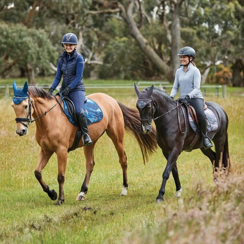 Weatherbeeta Prime Marble Shimmer All Purpose Saddle Pad - Navy/Gold Swirl Marble - Image 3